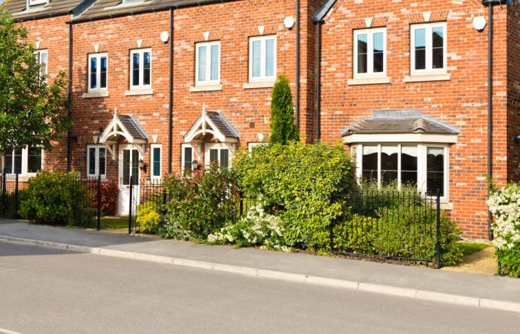 Row of four terraced houses