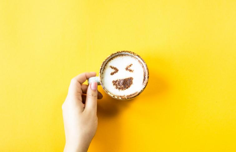 Hero image - cup of coffee smiley face
