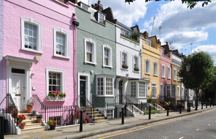 A row of coloured houses