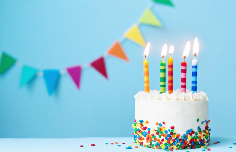 Birthday cake with candles