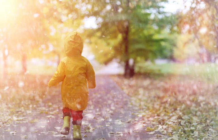 child in autumn