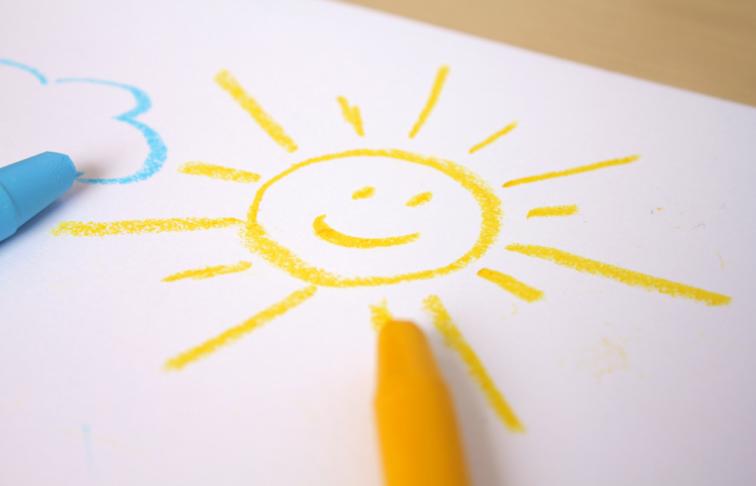Child's drawing of sunshine