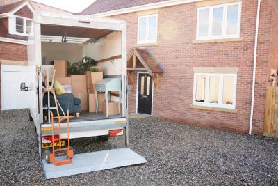 Removal van full of boxes