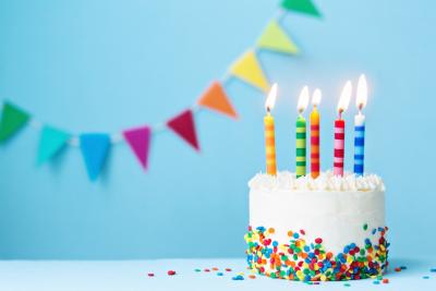 Birthday cake with candles