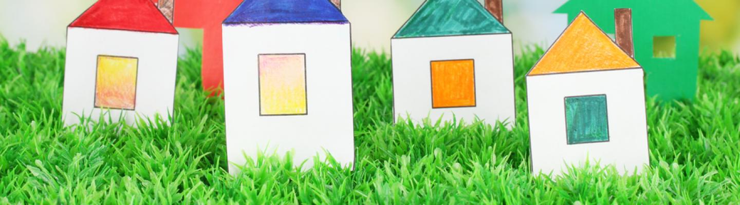 Colourful paper houses
