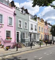 Row of colourful houses