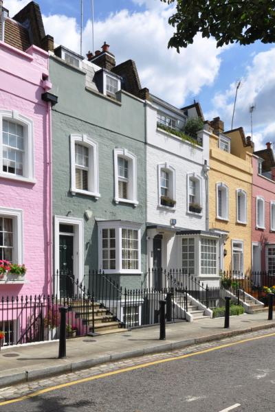 A row of coloured houses