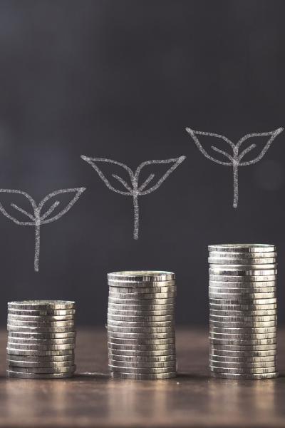 Coins on dark background