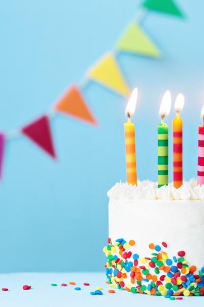 Birthday cake with candles