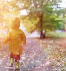 child in autumn