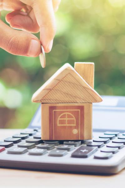 Model house on a calculator